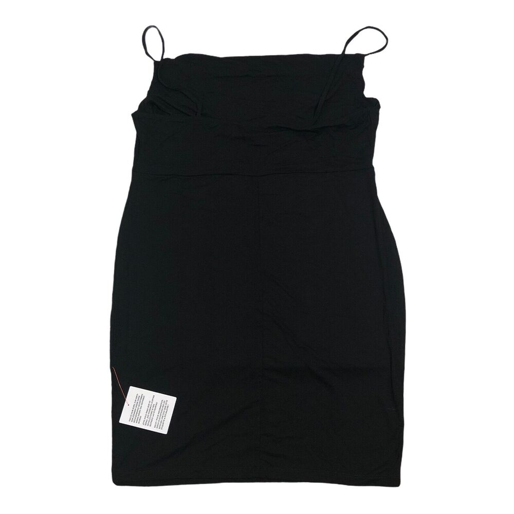 NEW ASOS Design Black Cami Mini Dress Bodycon Clubwear Cowl Neck Womens 14 - Picture 4 of 4